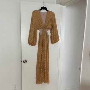 Show Me Your Mumu Gold “Go out Cut Out” Maxi Dress